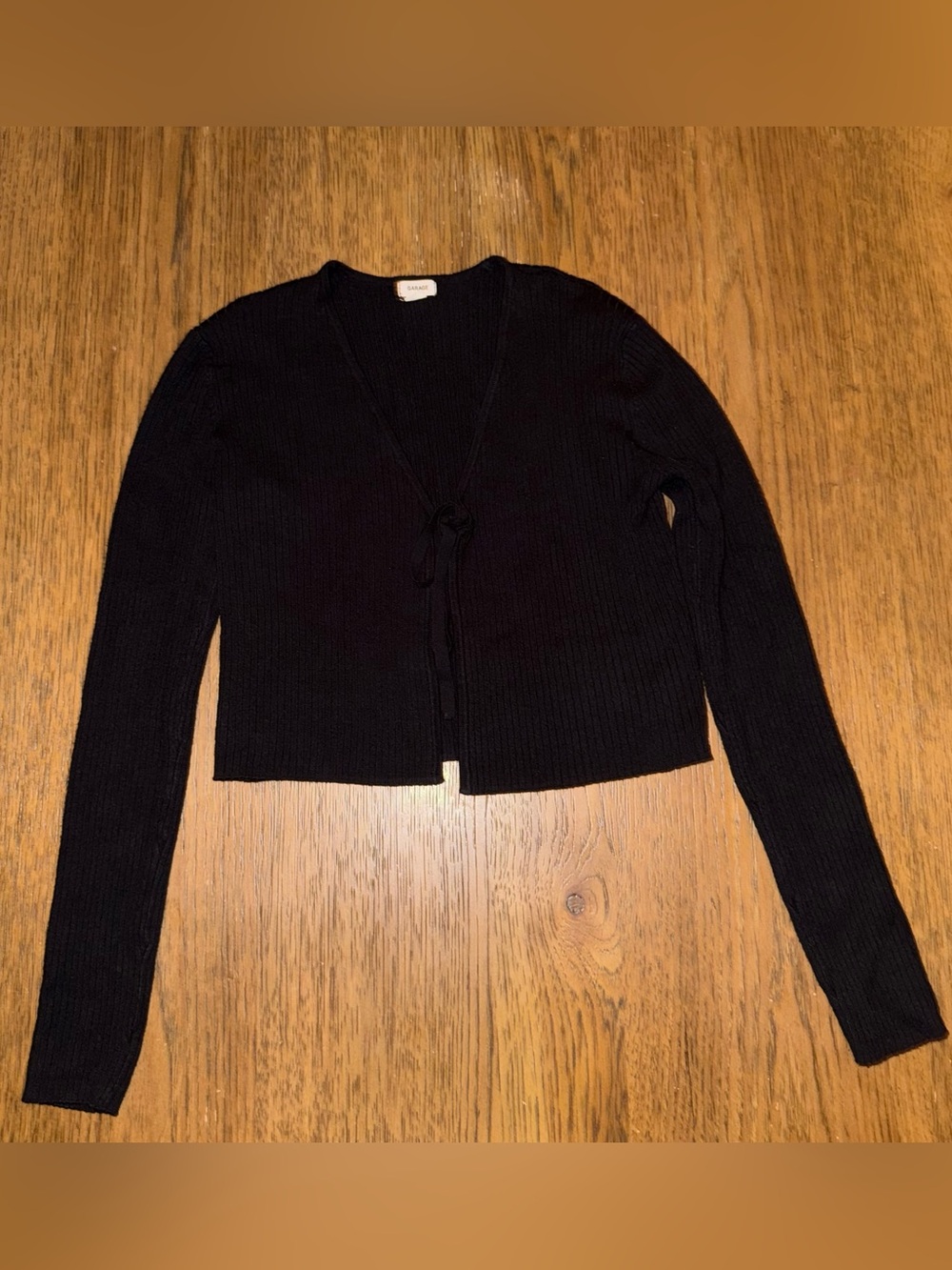 Garage Black Ribbed Knit Top